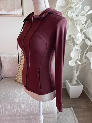 lululemon athletica Define Full-Zip Hooded Nulu Jacket In Smoky Red Size 2 thumbnail 7