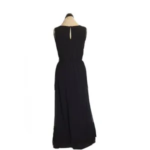 Lola Black Maxi Dress Womens Sleeveless Sheer Full Length Side Slit Elegant thumbnail 2