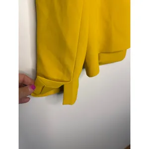 Ann Taylor Open Front Cropped Blazer Lemon Curry Yellow Small Jacket Career S thumbnail 9