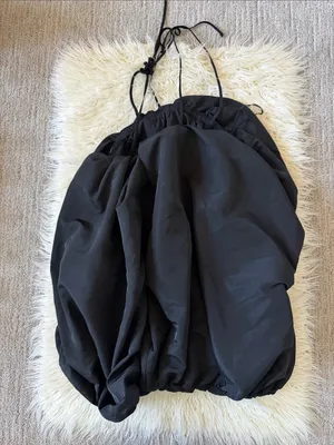 Old Navy The Occasion Taffeta Bubble Mini Dress Black thumbnail 7