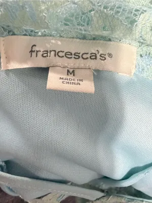 Francesca's Collections Light Blue Lace Halter Mini Dress thumbnail 3