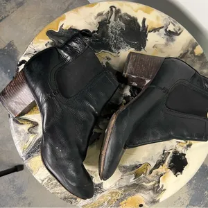 Frye Black Leather Chelsea Ankle Boots Block Heel thumbnail 11