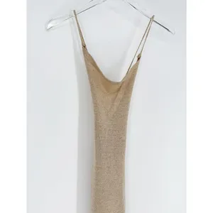 NWT ALOHAS Campbell Glim Knit Mini Dress Women's L‎ Gold Metallic Party thumbnail 5
