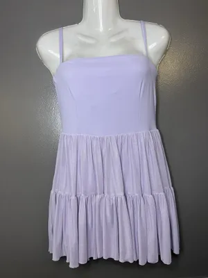 Blogilates Tennis Dress Womens Small Purple Ruffle Fit & Flare Built In Shorts thumbnail 2