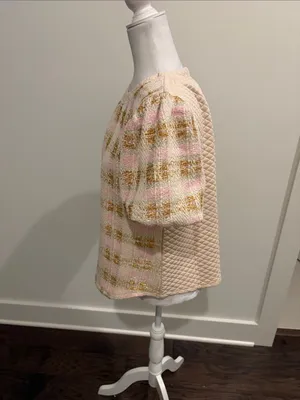 New With Tags Voy Tweed Bubble Sleeve Top Sz S thumbnail 2