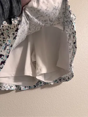 PGA Tour White Skater Skirt with Black & Teal Geometric Print thumbnail 2