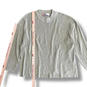 FP Beach by Free‎ People Sage Green Waffle Knit Mock Neck Sweater Size M thumbnail 4