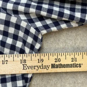 J.Crew Perfect Shirt Navy White Gingham Button‎ Down Long Sleeve Top Sz 6 School thumbnail 6