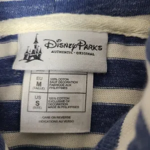 Walt Disney‎ Parks White & Blue Striped Pullover Hoodie Sweatshirt Size Small thumbnail 3