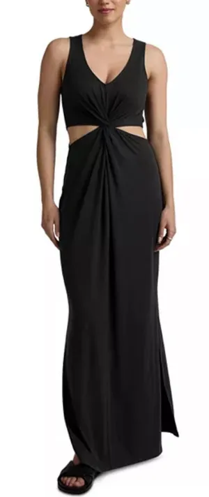 Beyond Yoga Black Around The World Twist Front Dress thumbnail 1