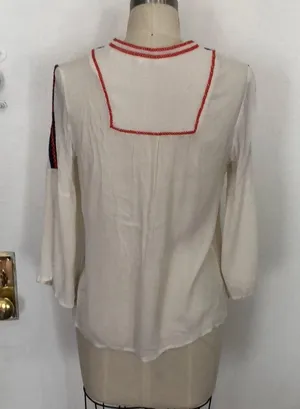 Boho Embroidered peasant blouse by Sugar + Lips M thumbnail 4