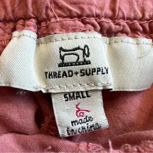 Women’s Pink Wide Leg Linen Blend Pants Tie Waist Size small thumbnail 3