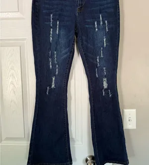 Celebrity Ace Ribbed Y2K Denim Jeans Bell Bottom Flare thumbnail 4