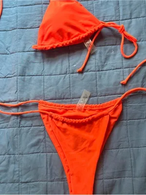 Neon Orange String Bikini Set thumbnail 1
