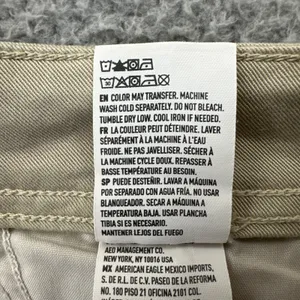 American Eagle Wide Leg Trouser Pants Khaki Stretch Retro Boho Women's 12 x 27 thumbnail 7
