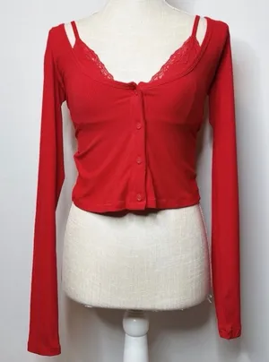 NWT RARE SKIMS Cherry Long Sleeve thumbnail 1