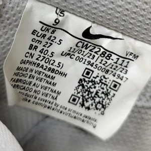 Nike Air Force 1 Low '07 Triple White CW2288-111 Men’s 9 Leather Sneakers thumbnail 2