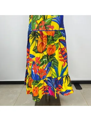 NWOT Farm Rio Cotton Bright Nature Maxi Sundress Multicolor Size XS thumbnail 8