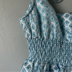 Tuckernuck Hill House Cher Dress Snowflake Brocade Mini Blue Large thumbnail 7
