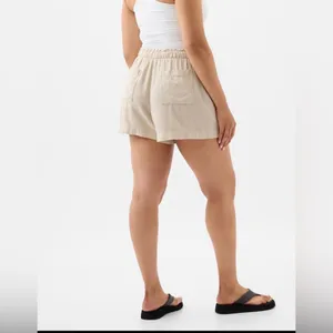 Gap linen blend pull on short khaki sand tan size medium thumbnail 3