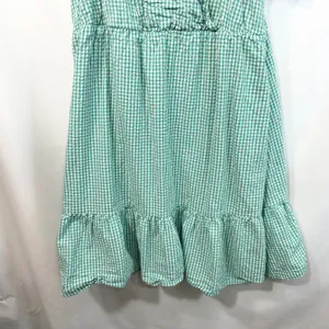 Draper James XXL Dress‎ Green Gingham Surplice Cotton Puff Sleeve Tiered 1827 thumbnail 6
