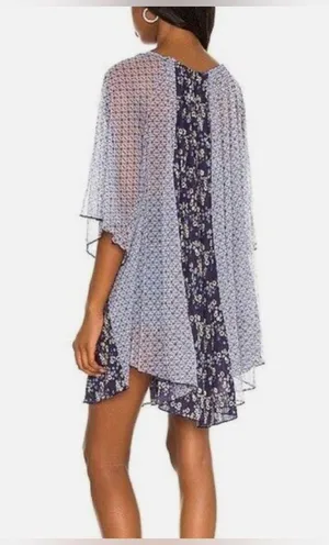 Free People Because I Love You Floral High-Low Top in Blue Floral Print thumbnail 7