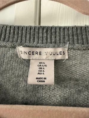 Sincerly Jules Gray & Cream Bow-Check Crewneck Sweater thumbnail 3