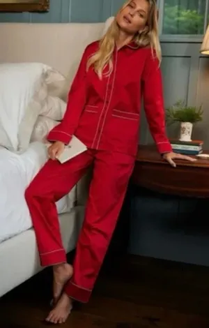 LAKE Pajama Set Scarlet Blue Piping Two Piece thumbnail 2