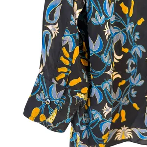 NWT Farm Rio Winter Garden Black Pajama Shirt Button Front Top Floral Size S thumbnail 9