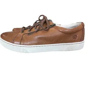 Born Tamara Women's 9.5 Brown Leather Sneakers Side Zip Comfort Casual Shoes thumbnail 2