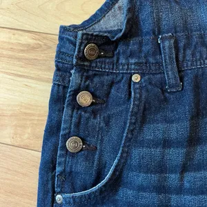 L.E.I. Y2K Denim Shortalls Women’s Sz Med Overalls Bib Shorts Boho 2012 Grunge thumbnail 2