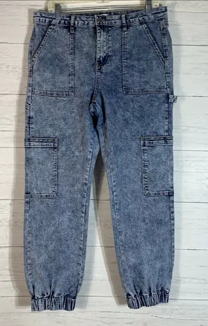 Generation K denim joggers acid wash womens size 15 thumbnail 1