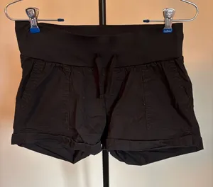 Black Women's Athletic Shorts with Wide Stretch Waistband and Drawstring thumbnail 1