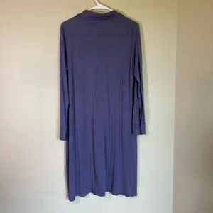 Comfy USA Shirt Dress Womens Small Purple Long‎ Sleeve Button Front Modal Blend thumbnail 3