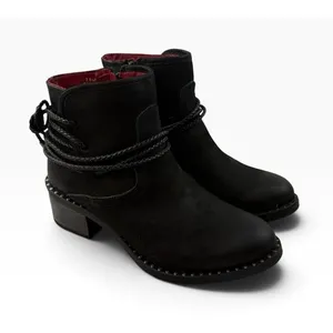 *Ferrini Footwear Ankle Booties Size 7.5 Black Leather Western Cowgirl Festival thumbnail 5