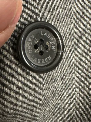 Ralph Lauren Classic Grey Herringbone Wool Trench Coat Sz 2 thumbnail 7