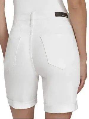 DKNY Jeans Women's Denim Bermuda Short (US, Numeric, 6, Regular, White) thumbnail 4