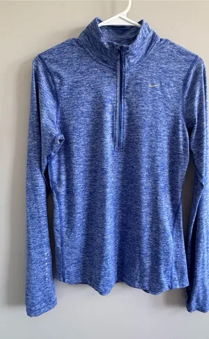 Nike Dri-FIT Running Half Zip Pullover Blue Space Dye Small‎ thumbnail 1