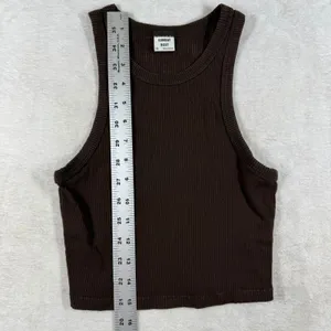 Sunday Best Aritzia Brown Honor Ribbed Racerback Crop Tank Top XS 88034 thumbnail 5
