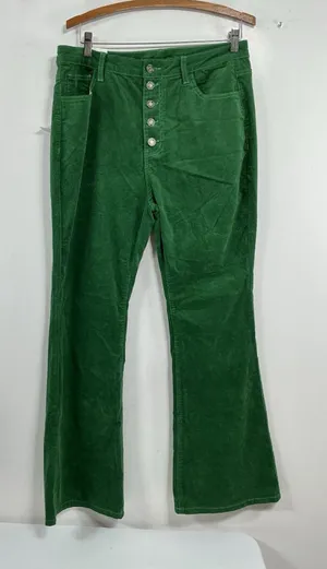 Womans NWT Potili Green Cordoury Flared Pants 16 Button Fly thumbnail 1