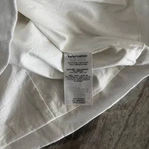 REFORMATION Ayda Linen Top White and Black Strapless Size 6 thumbnail 8