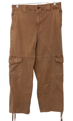 Old Navy Cargo Barrel Leg Casual Indie Sleaze Cotton Coco Brown Mid Rise Pants thumbnail 1