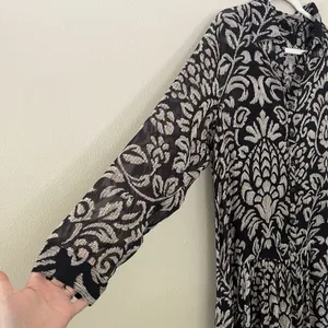 Karyn‎ Sep Dress Long Boho Maxi Sheer Long Sleeve Shirt Button Front Peasant M thumbnail 3