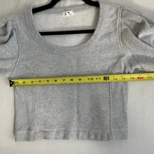 Aerie Grey‎ Bubble sleeve cropped top size xs thumbnail 4