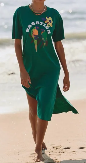 Anthropologie Celandine x Claire Colin Crew-Neck T-Shirt Midi Dress, Size XXS thumbnail 1