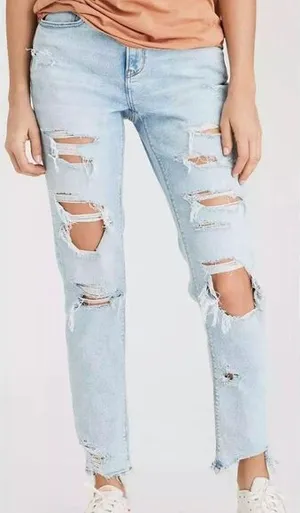 American Eagle Outfitters Mom Jeans Ripped High Waist Size 8 Short thumbnail 1