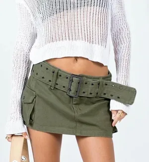 Princess Polly Green Cargo Skirt thumbnail 1