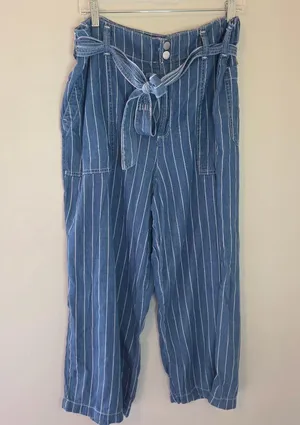 Seven7 Striped Tie Belt Waist Wide Leg Jeans thumbnail 1