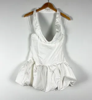 NEW Peppermayo Endless Romance Off The Shoulder Cotton Bubble Hem Mini Dress 4 thumbnail 1