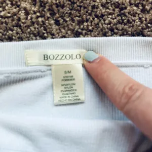 Light Blue Bossolo Ribbed Bandeau Top Size undefined thumbnail 3